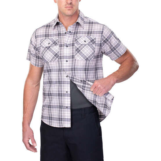 Vertx Short Sleeve Guardian Shirt in plaid with concealed carry function